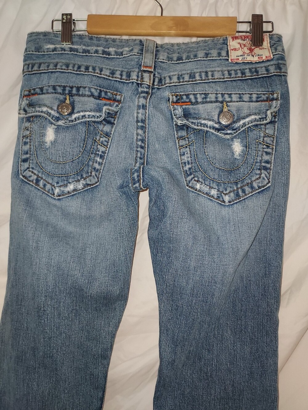 True Religion RARE Joey Bootcut Flare Jeans 28 Distressed Y2K Made in USA - Picture 6 of 6